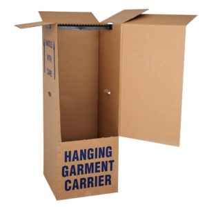 Hanging garment moving boxes